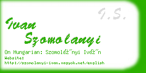 ivan szomolanyi business card